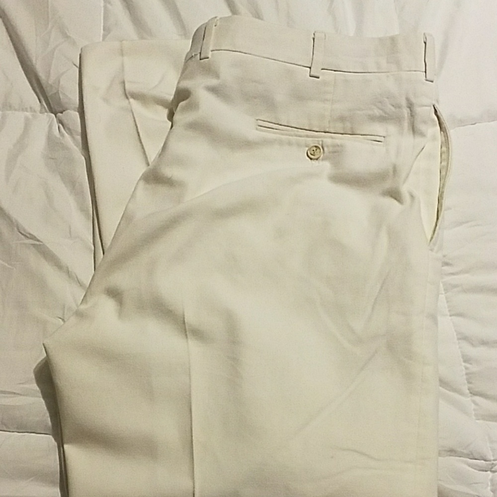 Ben Silver hand tailored white linen pants 29.5L